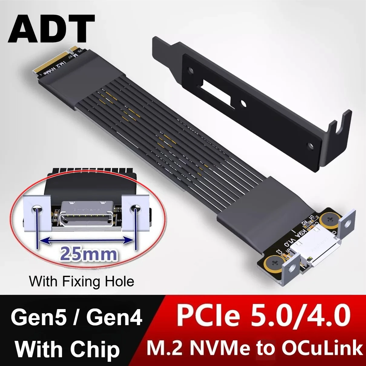 K49SQ-BK14 EGPU OCuLink GPU Ch - огляд і ціна Pcie 5.0 Gpu Riser Cable