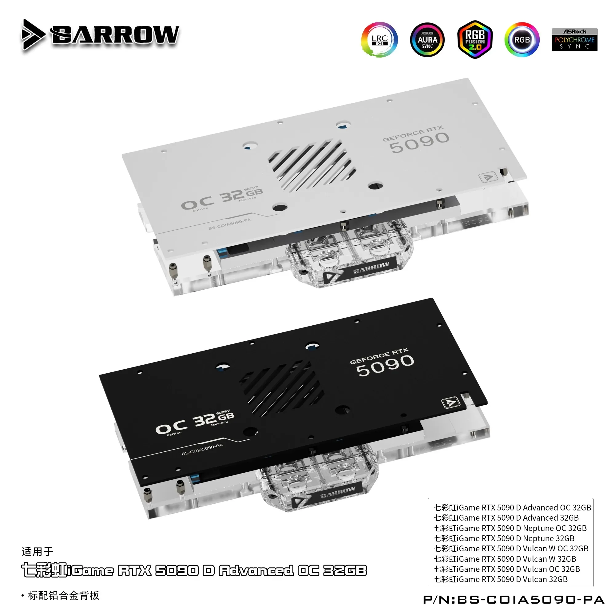 Barrow BS-COIA5090-PA GPU Wate - огляд і ціна Rtx 5090 32Gb